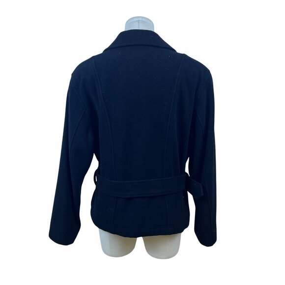 Classiques For Nordstrom Womens Black Wool Nylon Moto Jacket Belted Size M - Picture 3 of 7